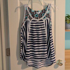 Crown & Ivy Mixed Pattern Tank Top